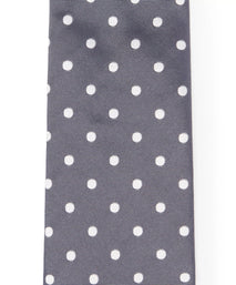 Grey & White Polka Dot Silk Woven Tie