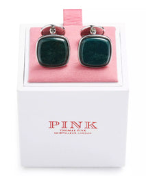 Deep Green Stone Semi Precious Cufflinks