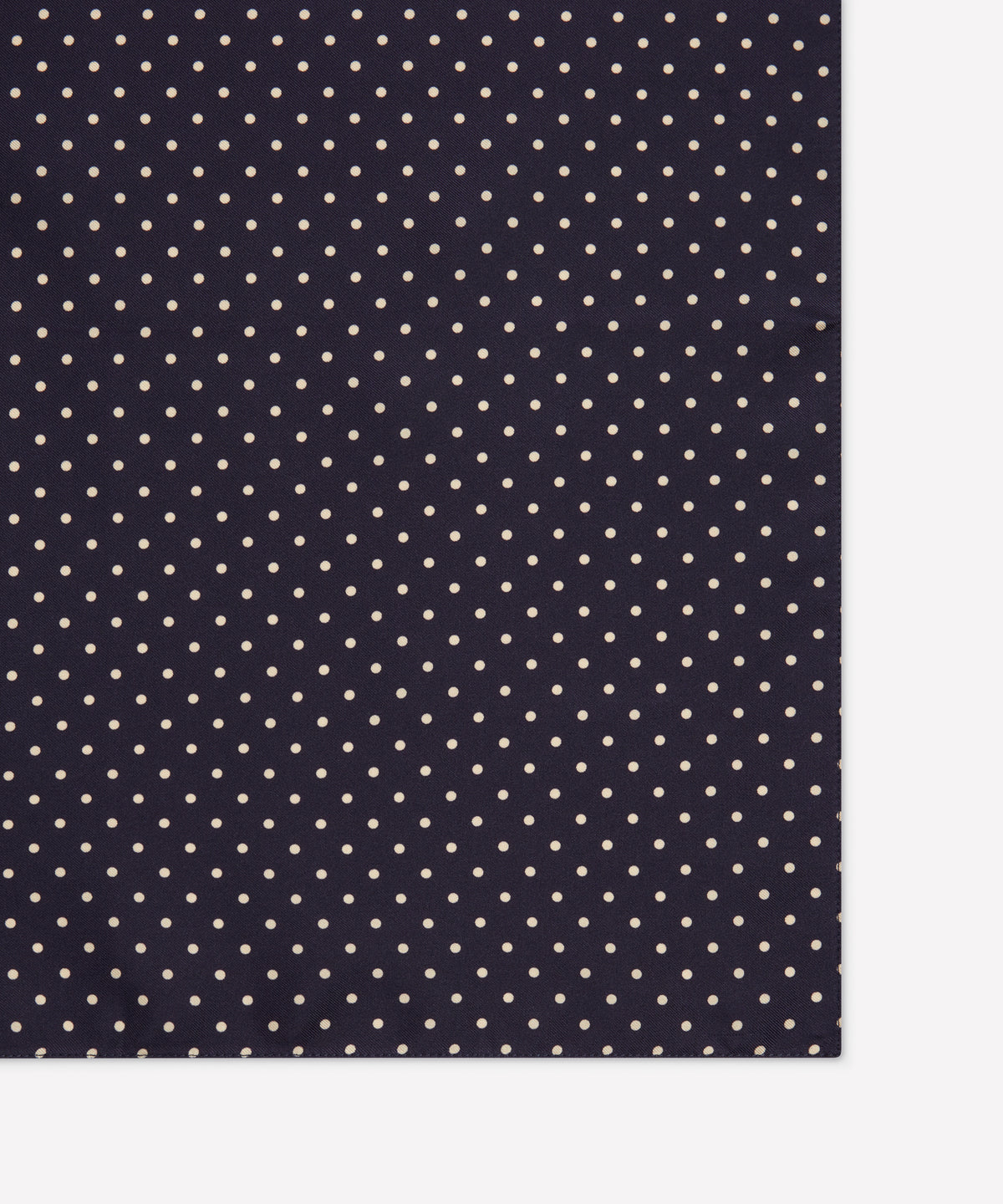 Navy & Neutral Polka Dot Silk Pocket Square