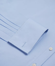 Pale Blue Classic Fit Double Cuff Ramses Poplin Formal Shirt