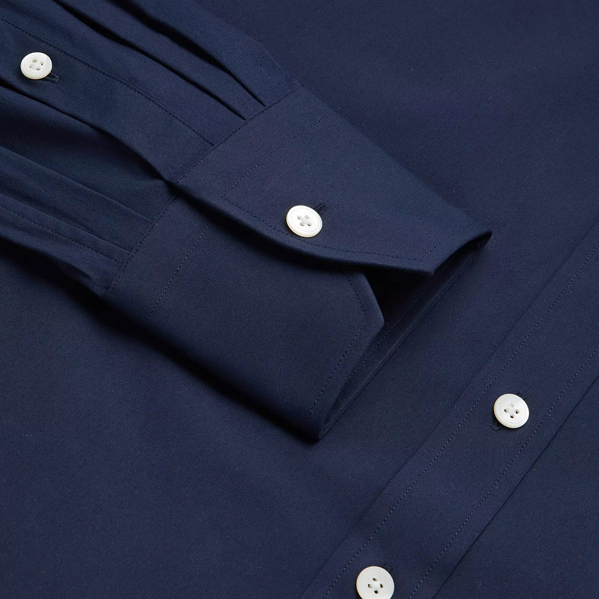 Navy Blue Athletic Fit Stretch Plain Poplin Formal Shirt