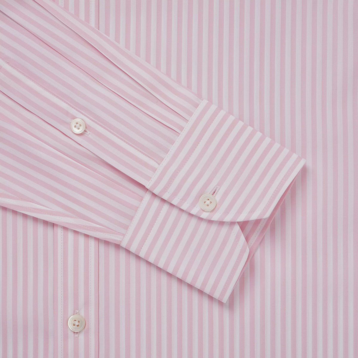 Pink & White Tailored Fit Bengal Wide Stripe Formal Shirt