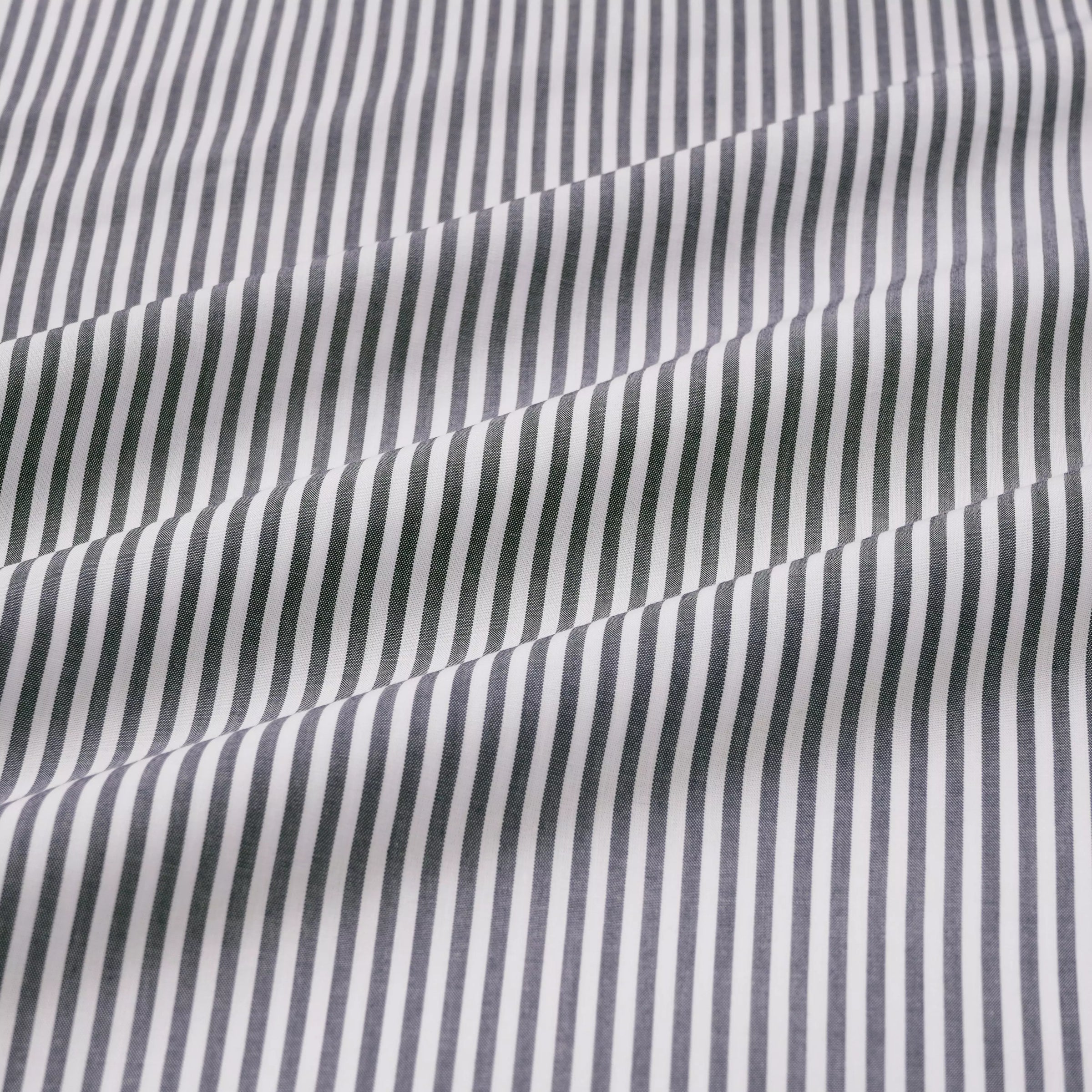 Charcoal Grey & White Classic Fit Panama Stripe Formal Shirt